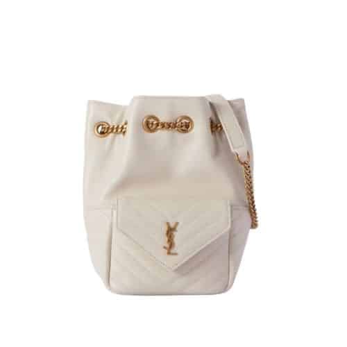 Saint Laurent Joe Mini Bucket Bag In Quilted Beige 19Cm view 2