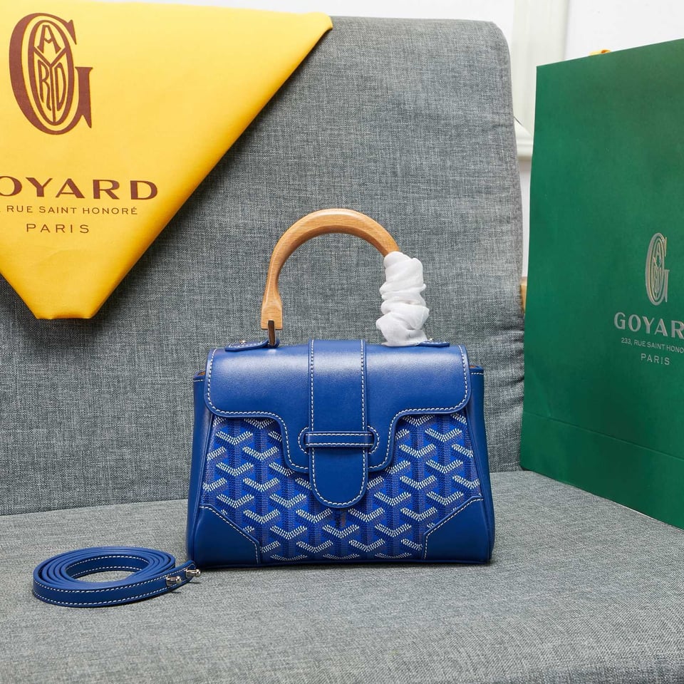 Goyard Saigon Souple Mini Bag Blue Canvas 20cm view 3