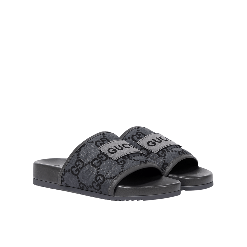 Gucci Gg Horizontal Strap Sandals With Tag In Grey view 2