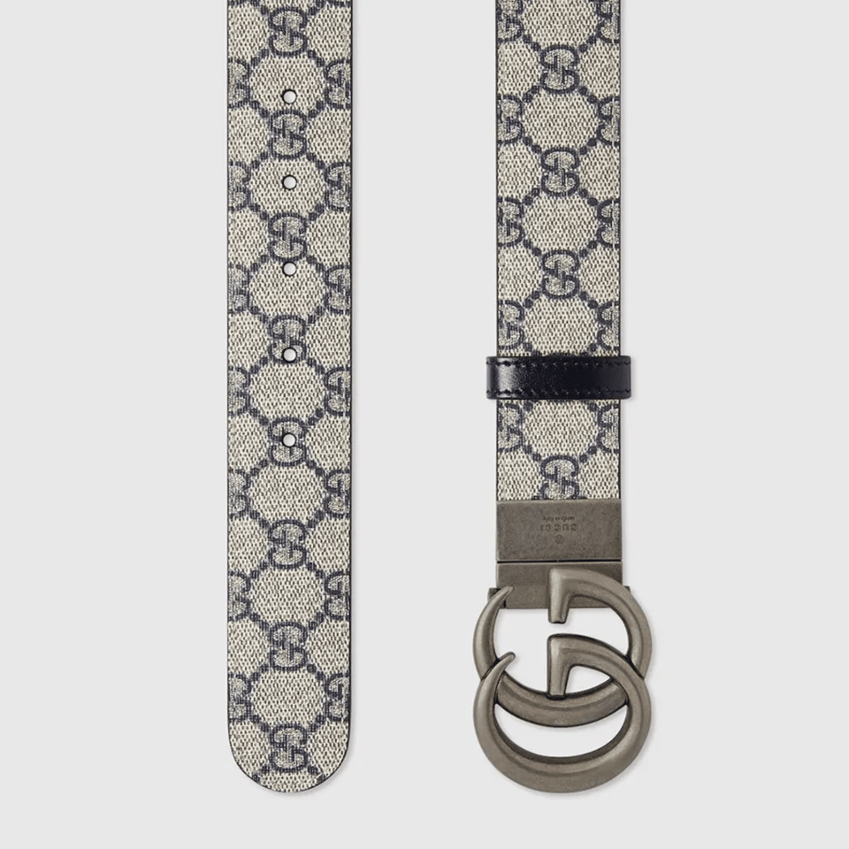 Gucci GG Marmont Reversible Beige Blue 35mm Belt For Men view 4