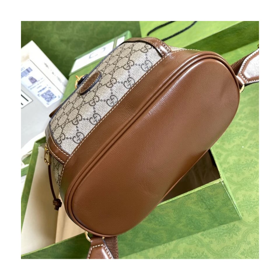 Gucci Backpack with Interlocking G in GG Supreme view 7