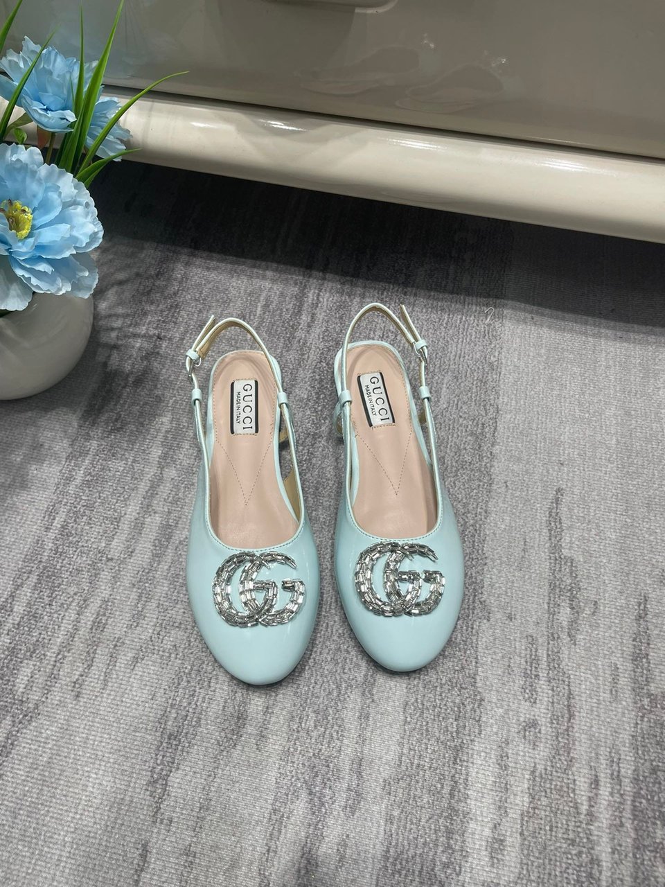 Gucci Women’S Ballerina With Double G Pale Green 762765 Bnc00 3401 view 4