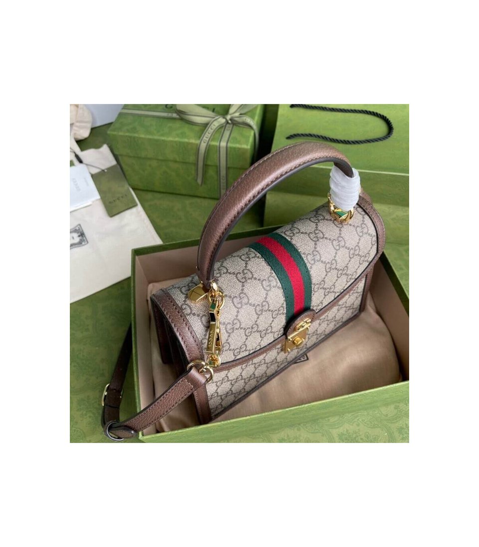 Gucci Ophidia Small Top Handle Bag With Web view 8