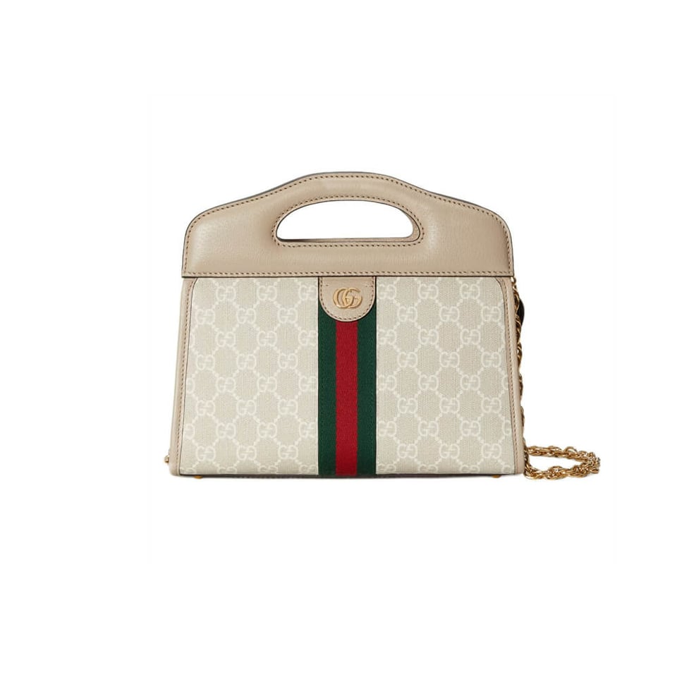 Gucci Ophidia Small Tote With Web White view 2