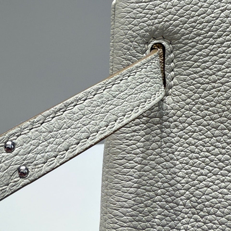 Hermes Birkin 25Cm White Togo Leather Silver Hardware 237490 view 4