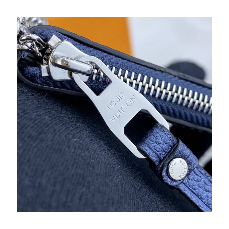 Louis Vuitton Monogram Empreinte Leather Key Pouch Navy Nacre view 7