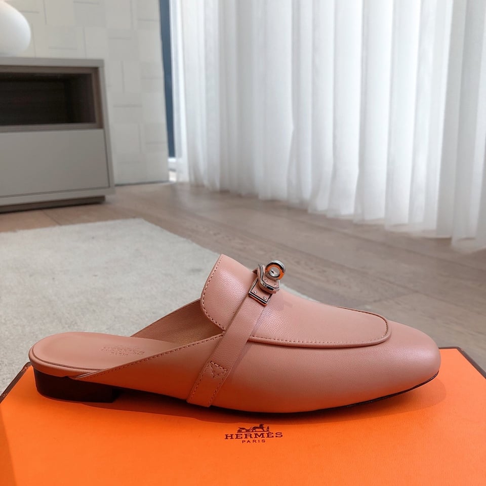 Hermes Oz Mule Pink view 3