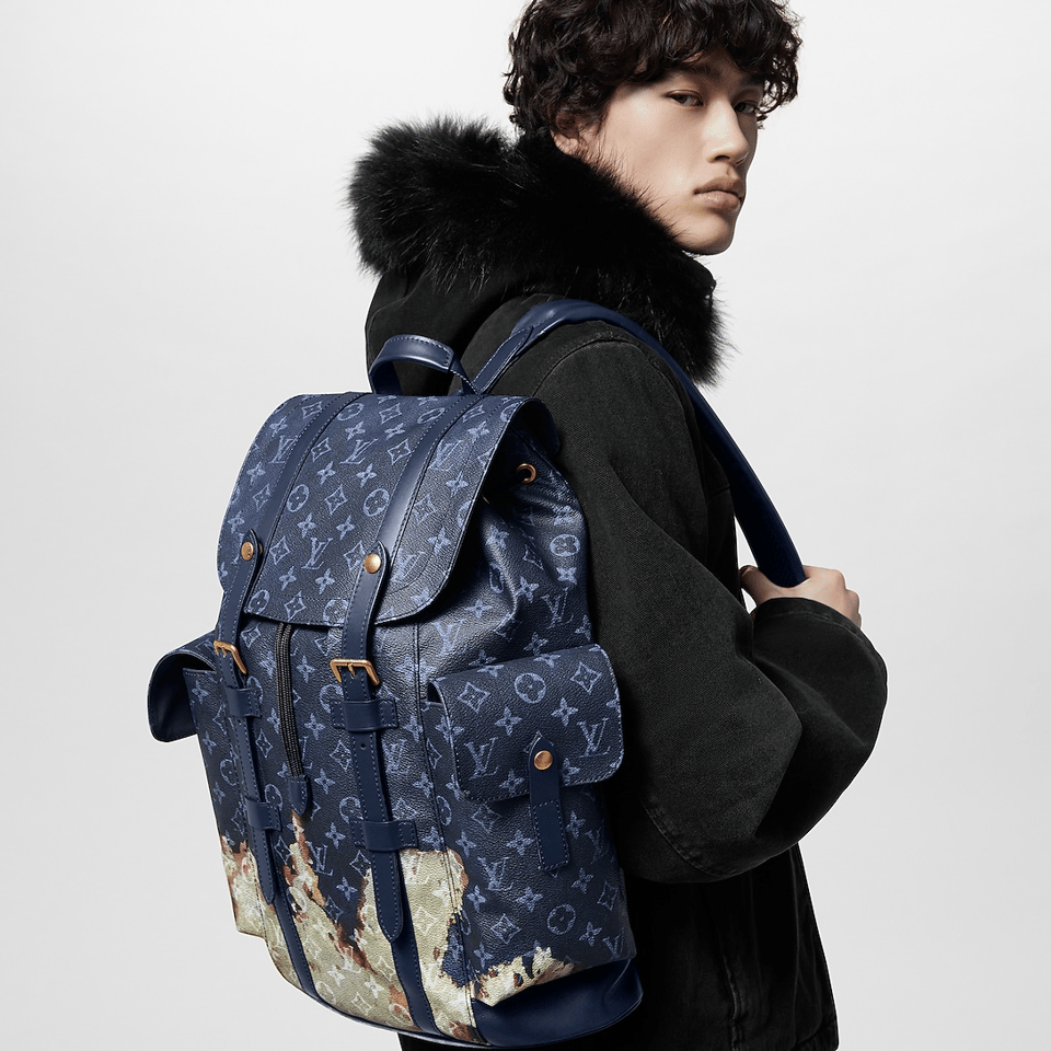 Louis Vuitton Christopher PM Backpack Blue 48Cm Good Quality For Men view 3