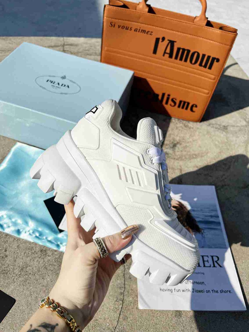 Prada Cloudbust Thunder Sneakers White 1E819L3Kr2F0009F050 view 8