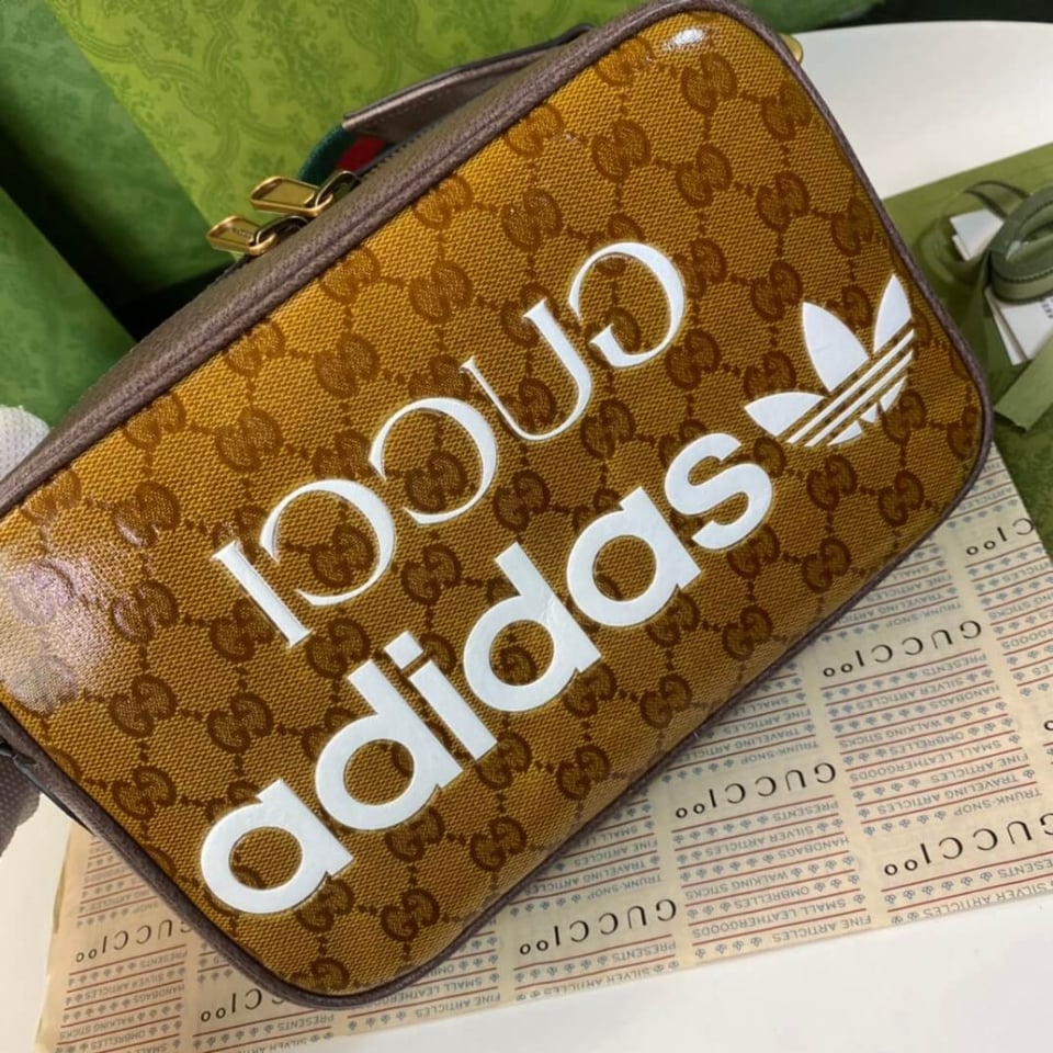adidas x Gucci Small Shoulder Bag in GG Crystal Canvas view 11