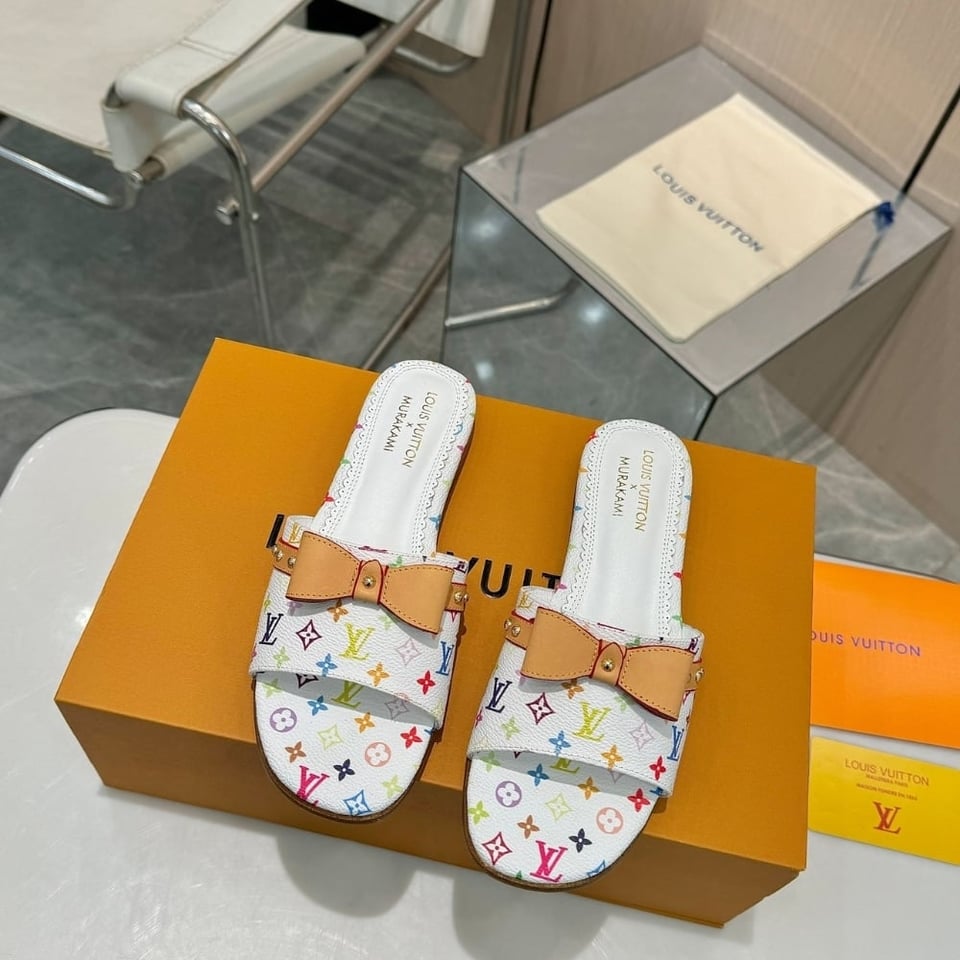 Louis Vuitton X Takashi Murakami 6Am Flat Mule White 1Agzuv view 3