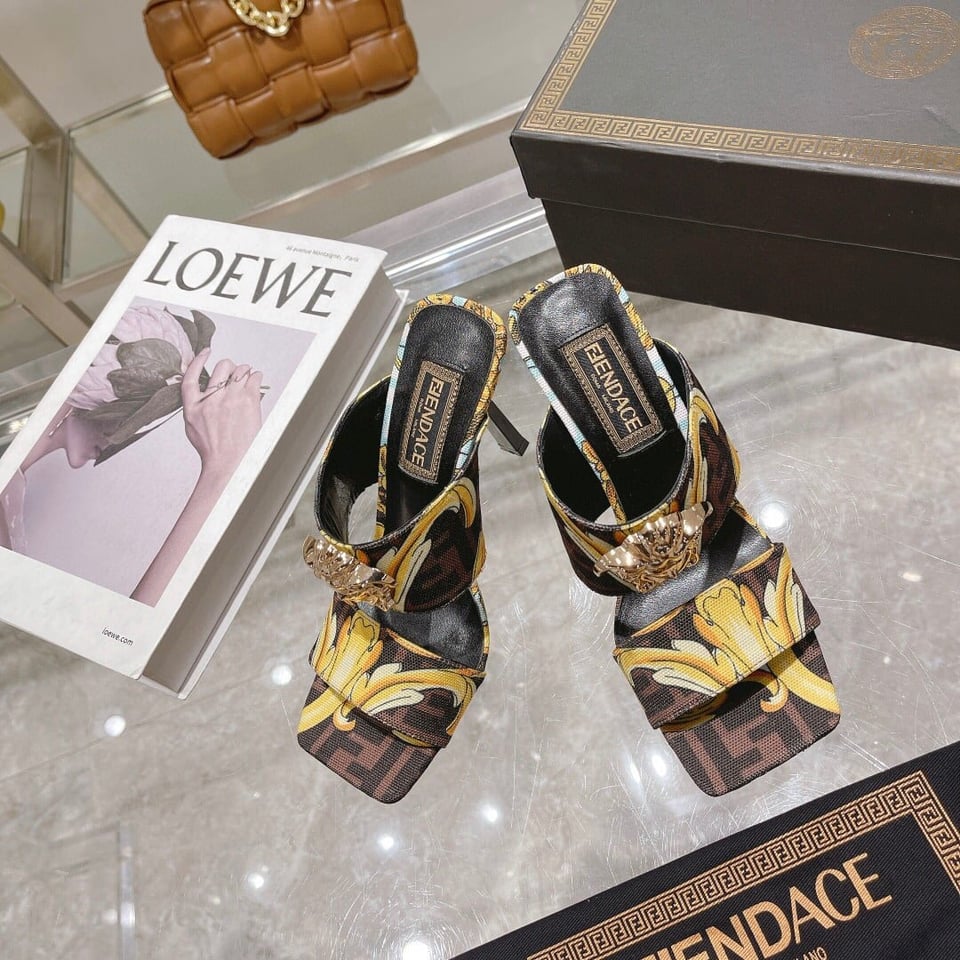 Fendace Gold Baroque Mules Ss2022 Brown 1005157-1A035585X00V view 4