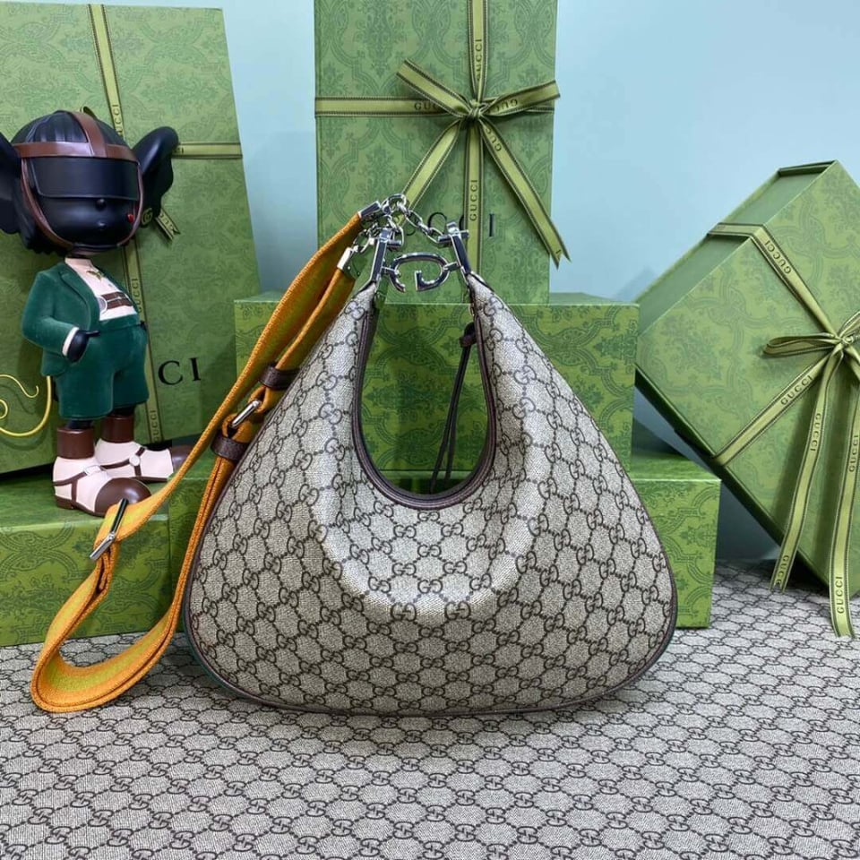 Gucci GG Supreme Attache Medium Shoulder Bag Coffee view 8