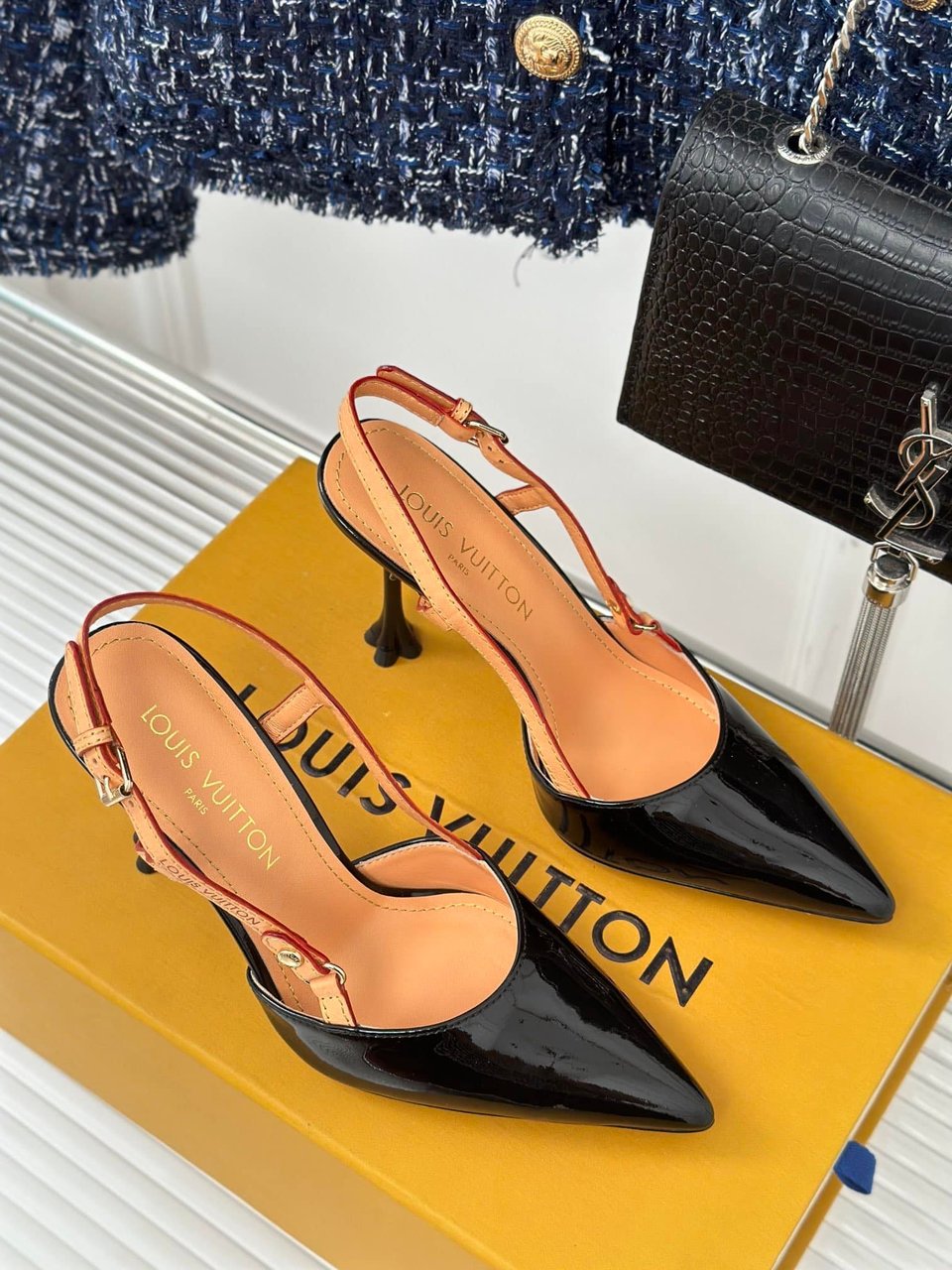 Louis Vuitton Blossom Slingback Pump Black 1Ac8Np view 10