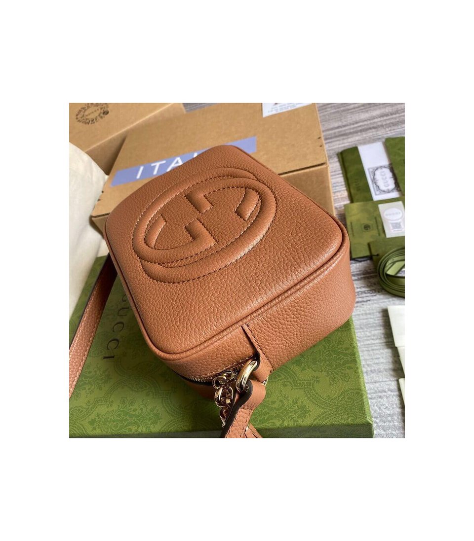 Gucci Soho Small Leather Disco Bag Brown view 7