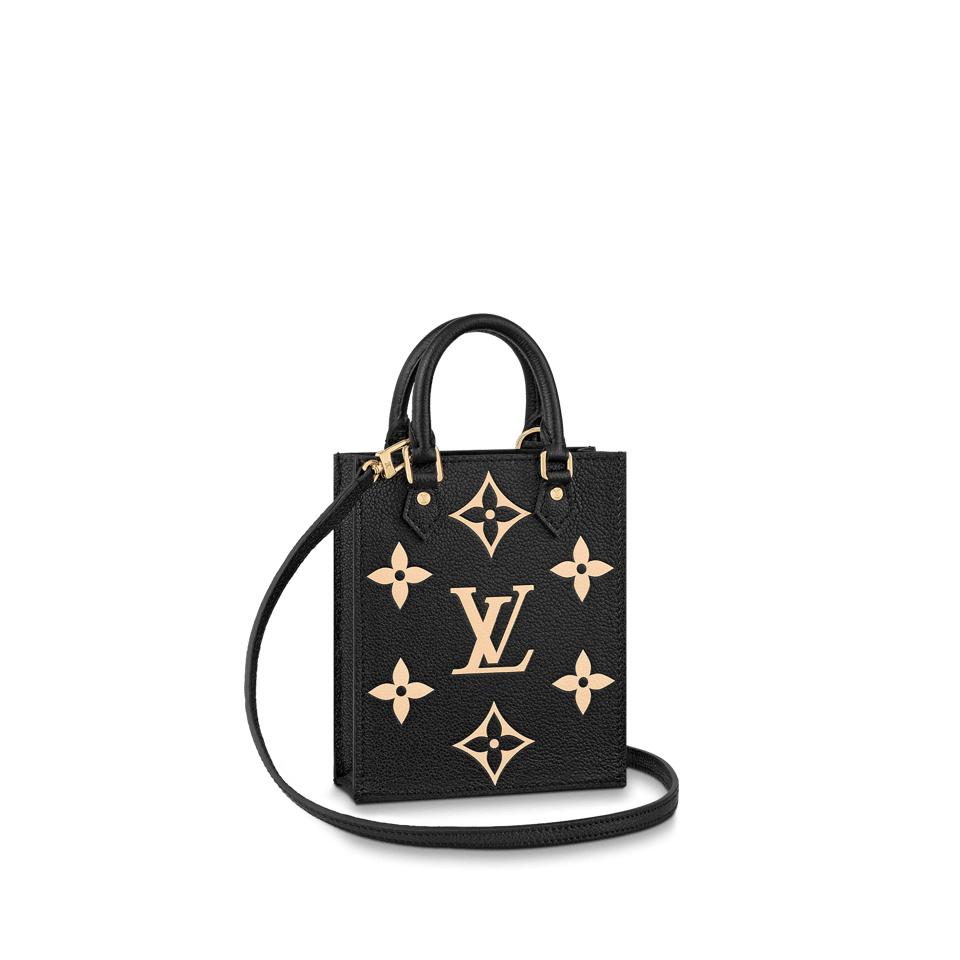 Louis Vuitton Petit Sac Plat 17Cm Black And Beige