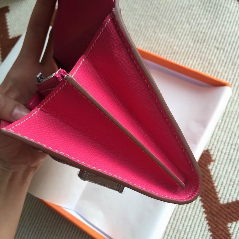 Hermès Epsom Calfskin Wallet with “H” Closure Pink 12.4cm view 9