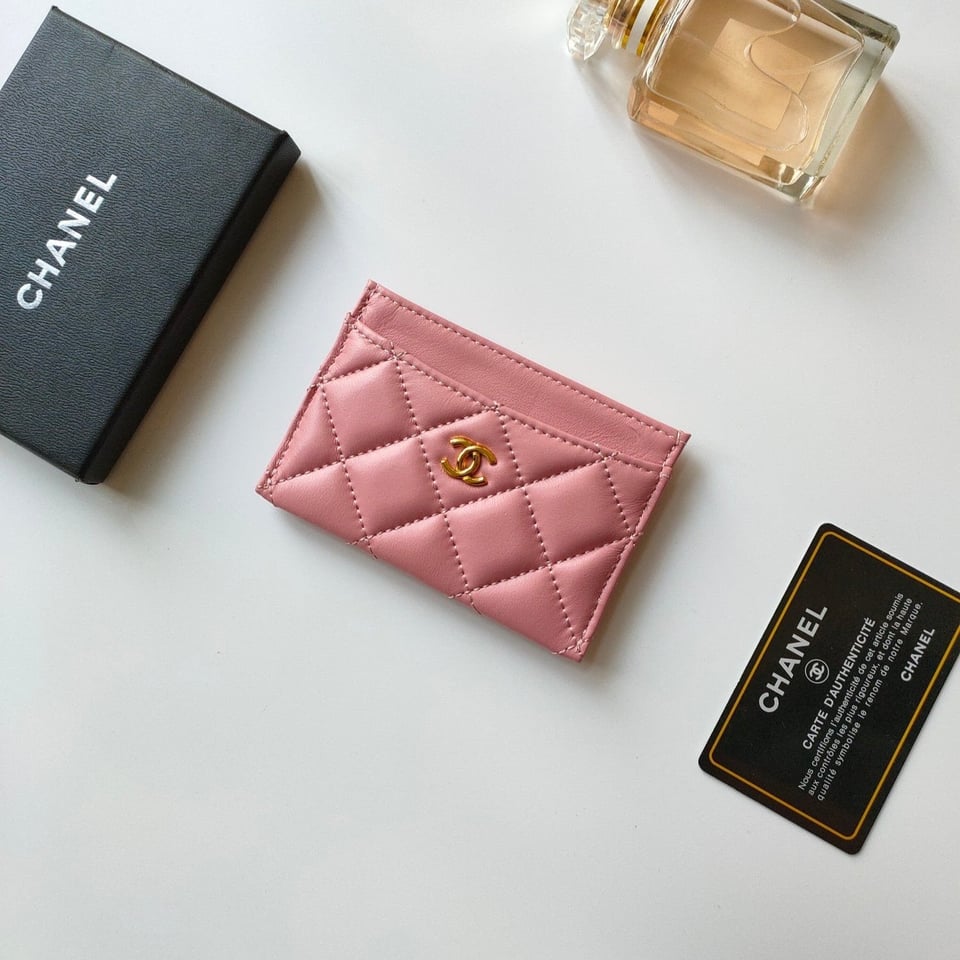 Chanel Card Holder 11.2 Light Pink Calfskin Gold Icon view 2