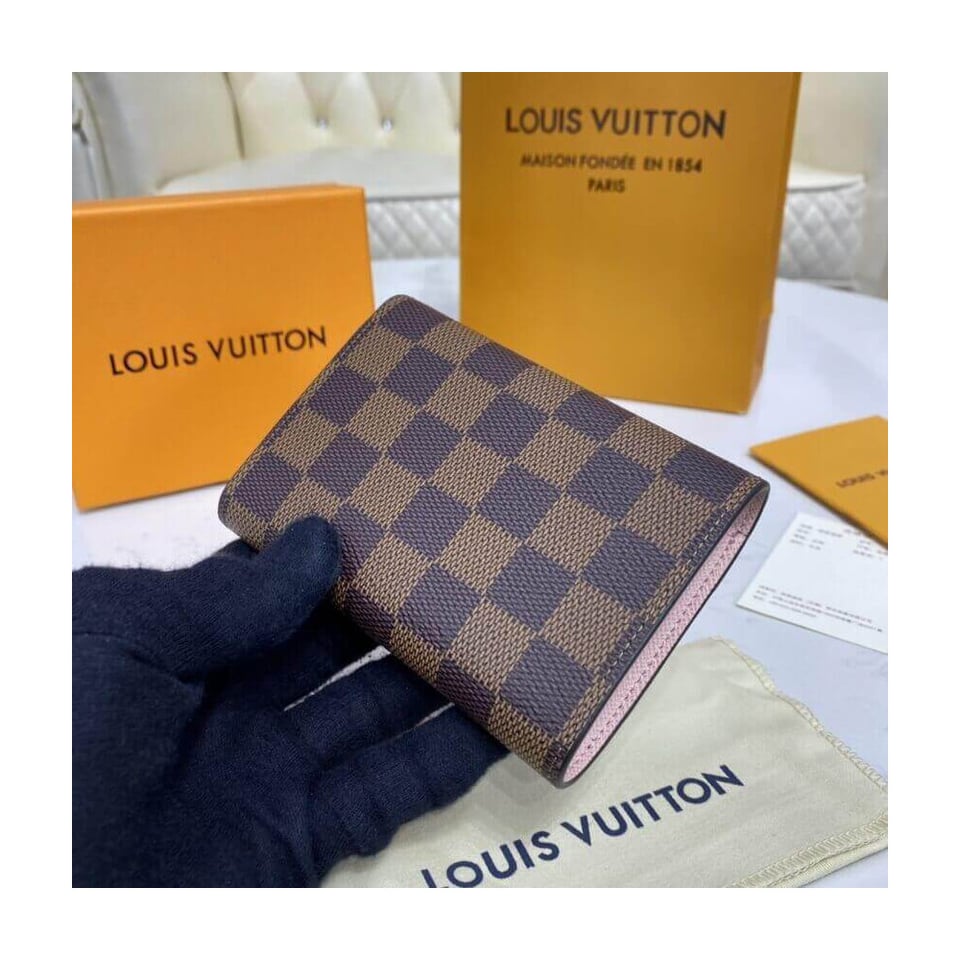 Louis Vuitton Damier Ebene Victorine Wallet Pink view 4