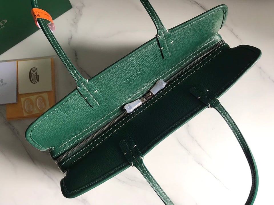 Goyard Hardy Pm Bag 40 Cm Green Goyardine Canvas And Taurillon Leather Trim view 9