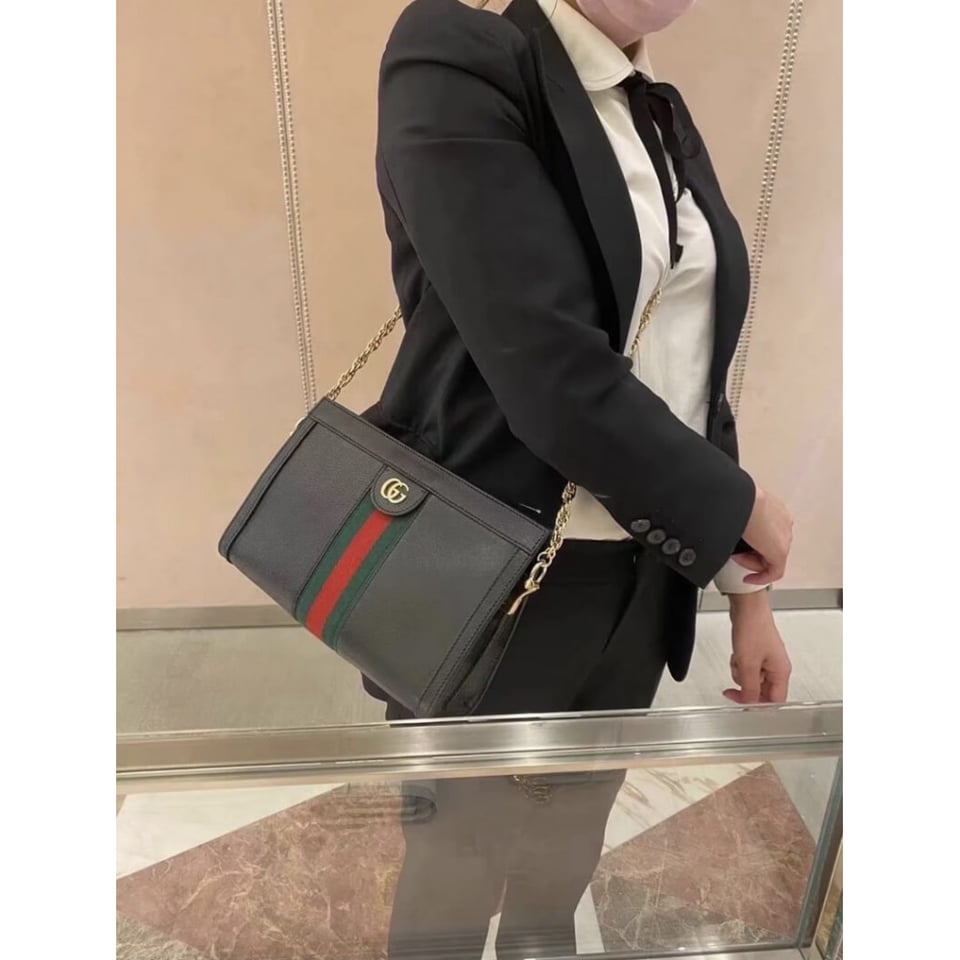 Gucci Ophidia Small Shoulder Bag in Black Leather view 5