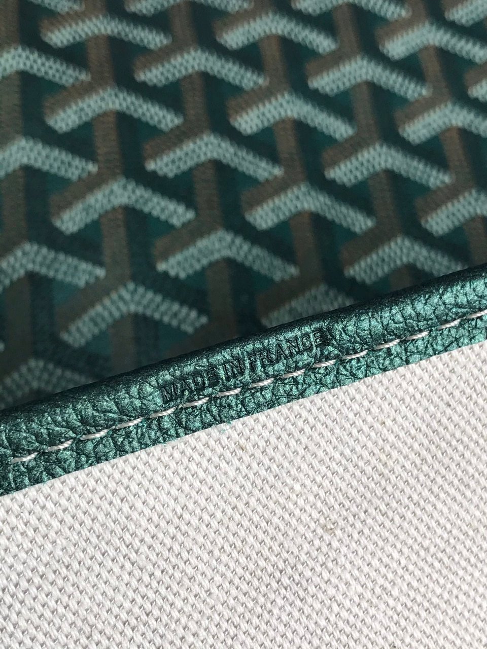Goyard Saint Louis Gm Bag 40Cm Green Canvas Chevroches Calfskin view 7