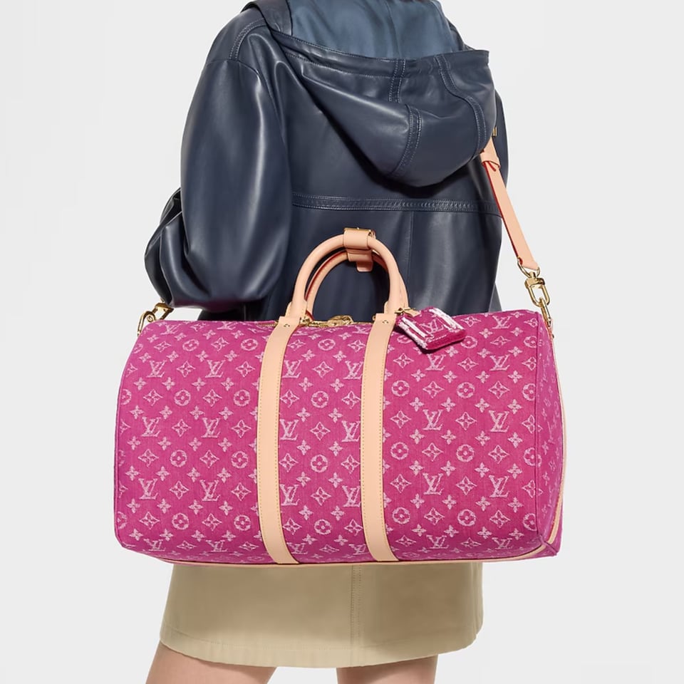 Louis Vuitton Keepall 45 Bag Fuchsia Denim M27944 view 11