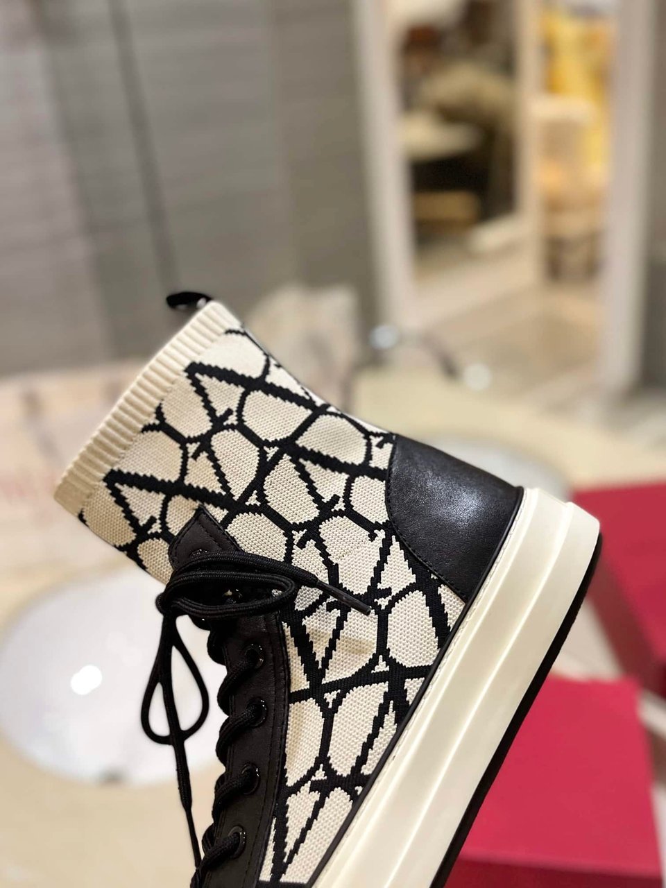 Valentino Garavani Toile Iconographe Socks Sneakers White view 4