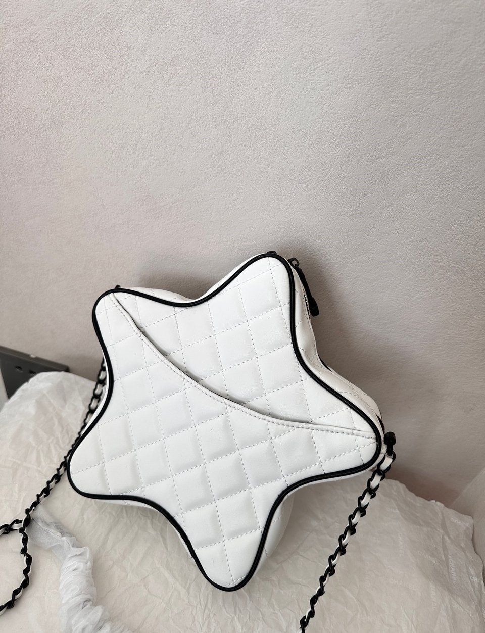 Chanel Star Hand Bag Black Metal White 22Cm/8.7in view 8