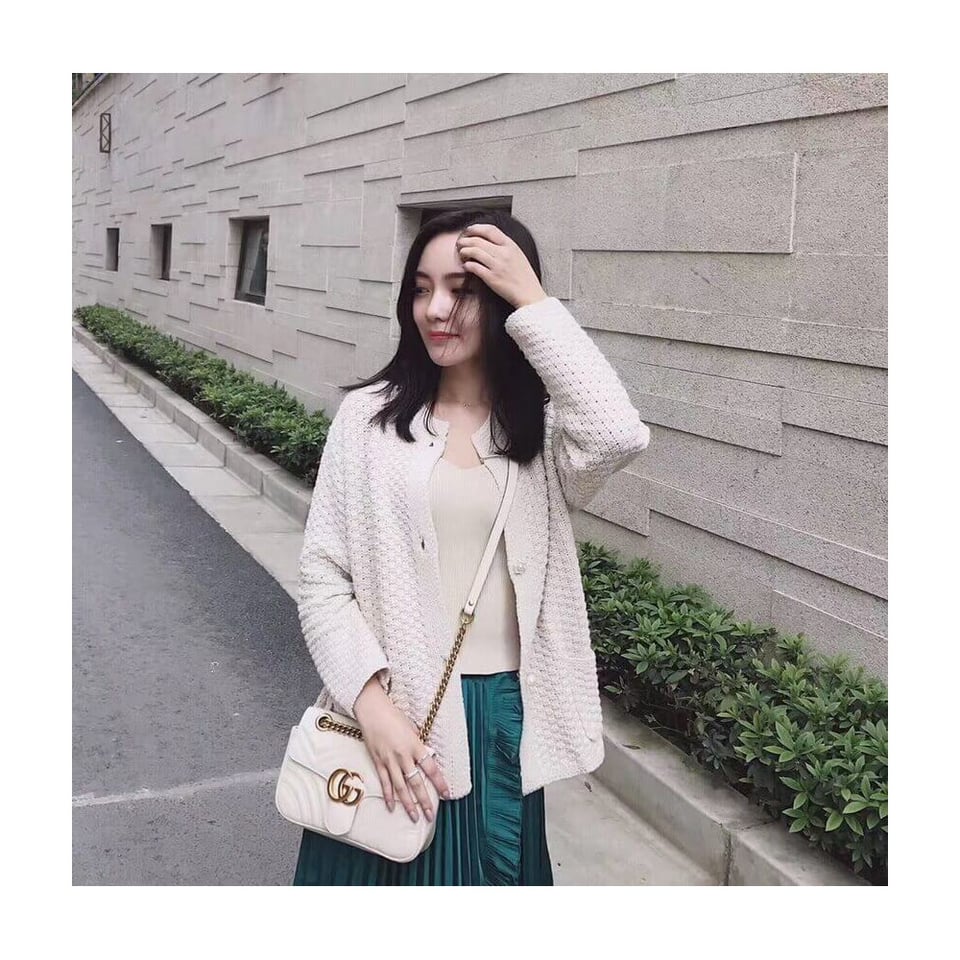 Gucci GG Marmont Matelasse Chevron Leather Mini Bag White view 4
