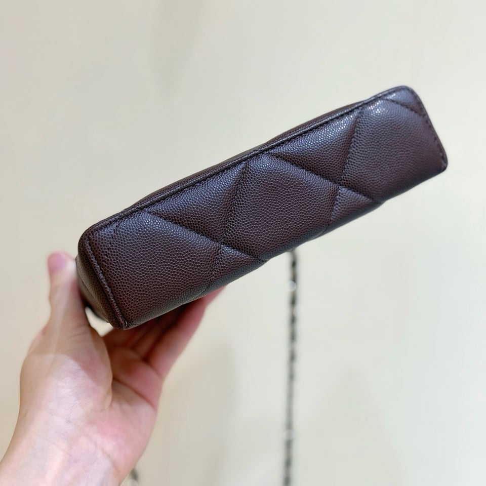 Chanel Top Handle Slim Vanity Case Dark Brown Hardware 19cm/7.5in view 5