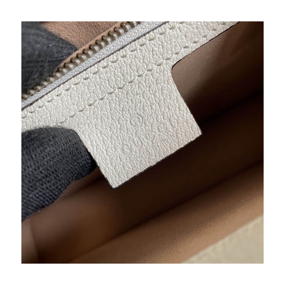Gucci Ophidia Small Top Handle Bag With Web White view 9