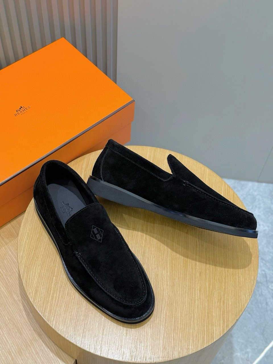 Hermès Black Suede Loafers- Shoes for Men view 4