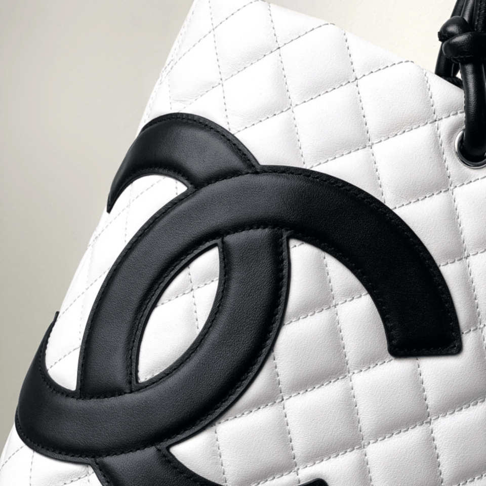 Chanel Calfskin Quilted Large Cambon Tote Black White 41Cm/16in view 5