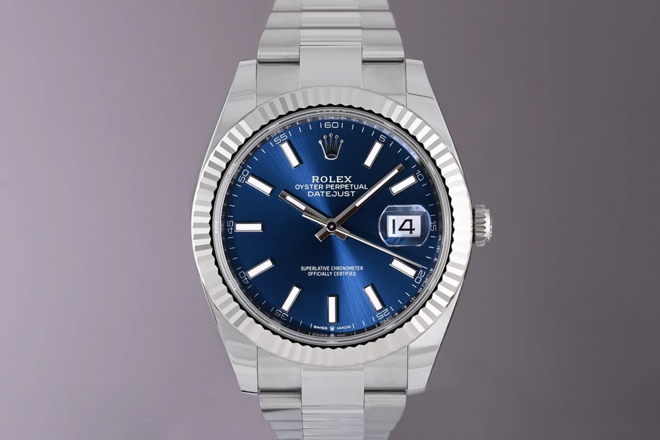Rolex Datejust 41mm Blue Dial 126334 Oyster view 3