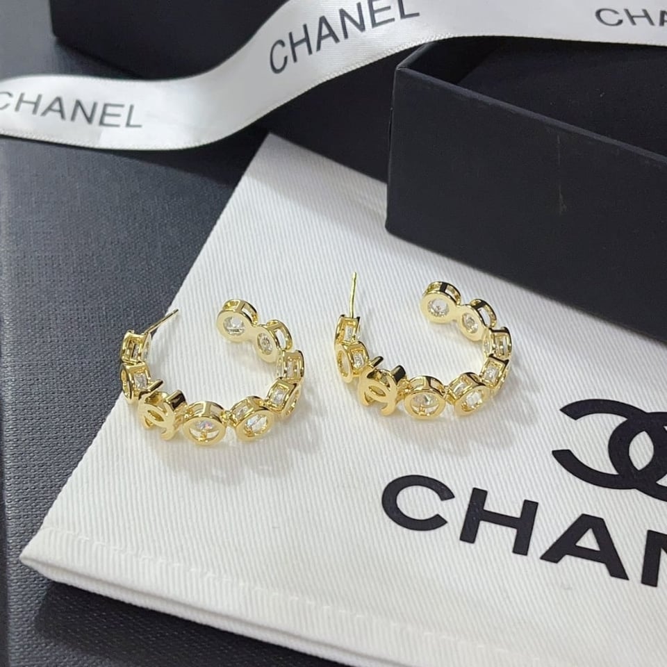Chanel Earrings Cc Gold view 4