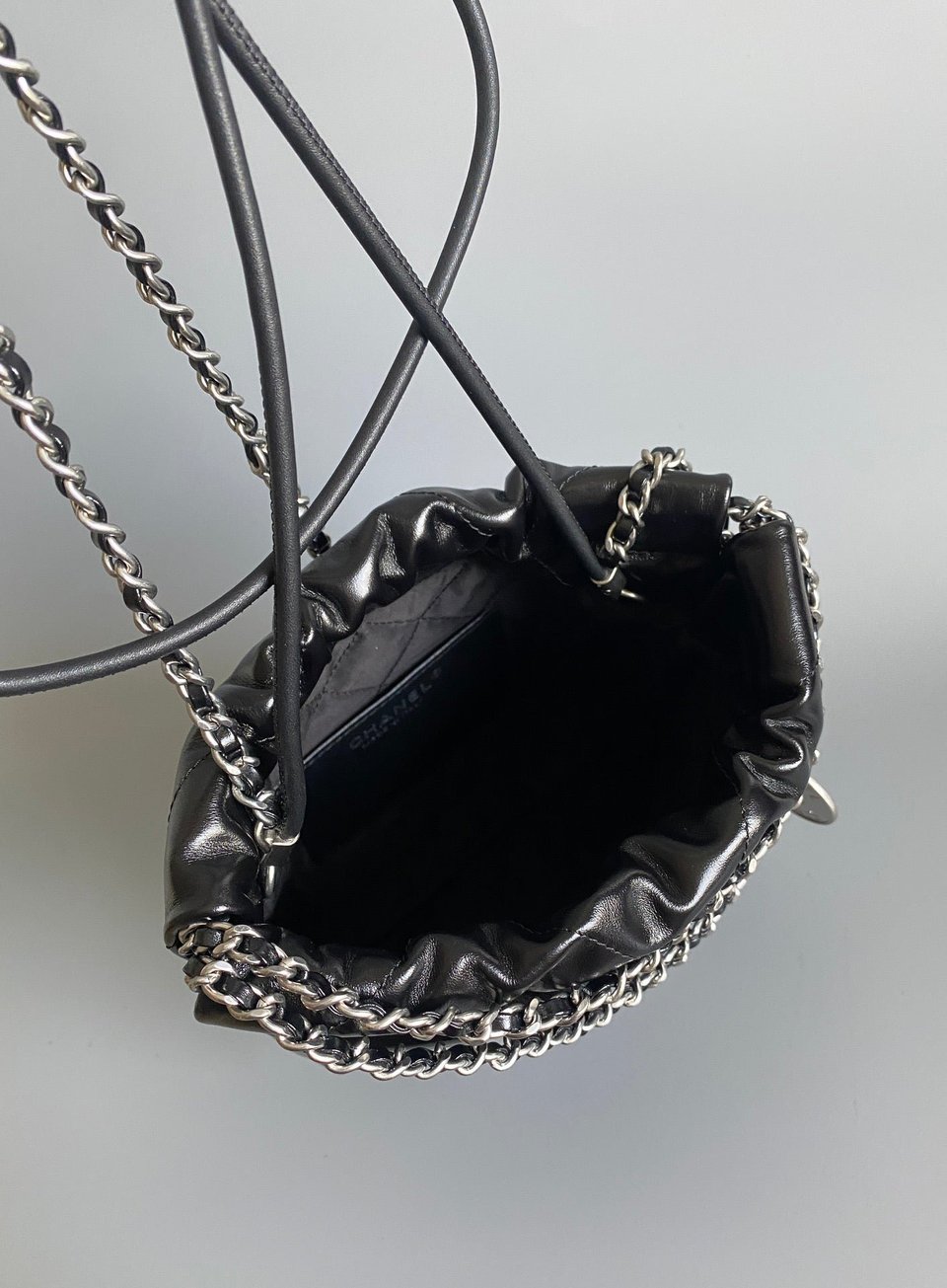 Chanel Hobo Mini 20Cm Black Lambskin Shw view 6
