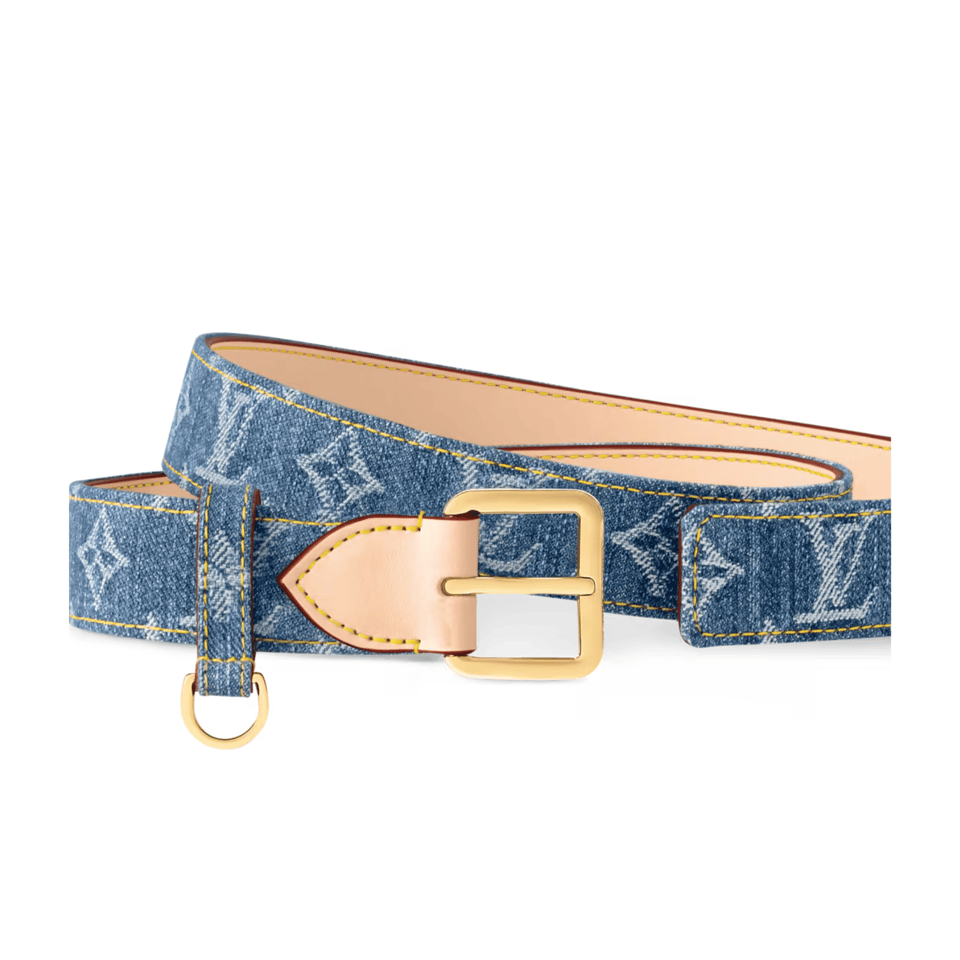 Louis Vuitton LV Denim Bleu D-Ring 40mm Reversible Men Belt M4001V view 3
