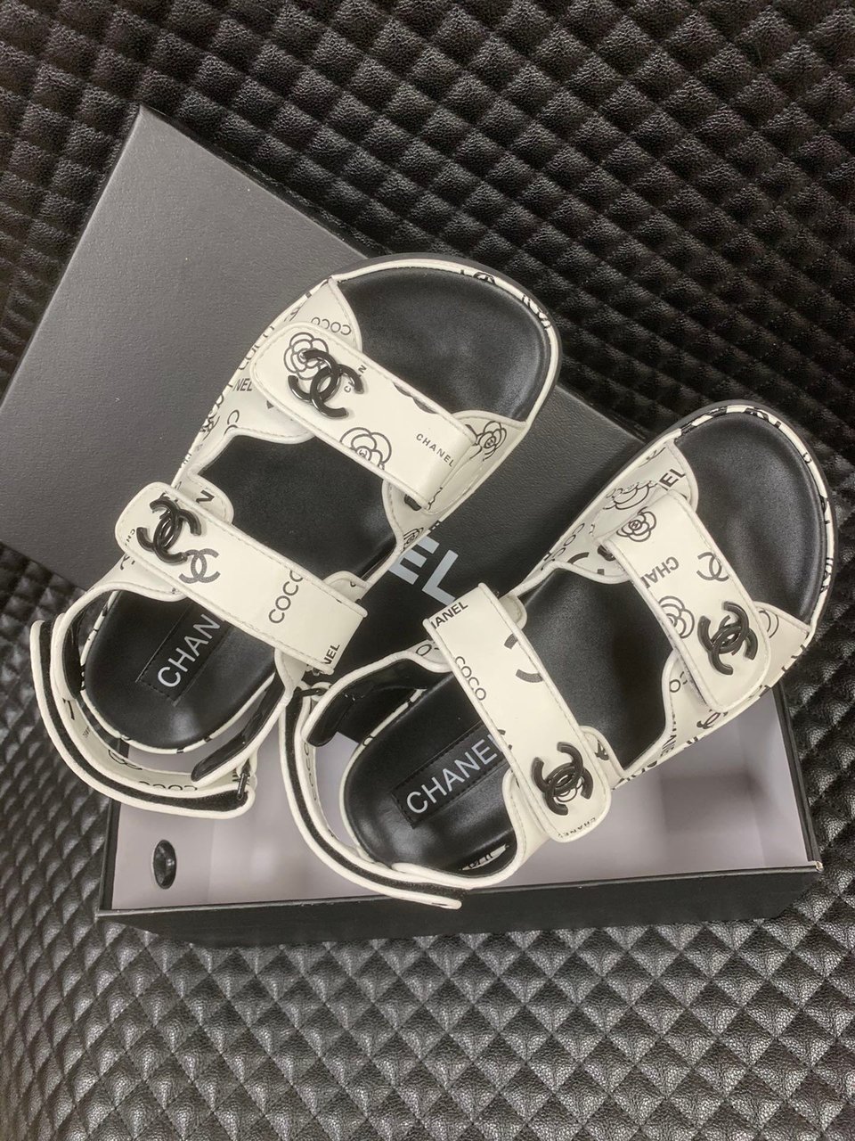 Chanel Dad Slingback Sandals 23P Camelia Cc Logo view 5