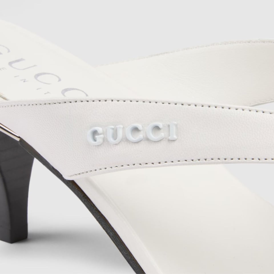 Gucci Women’s Vittoria Thong White Leather 865403 view 3