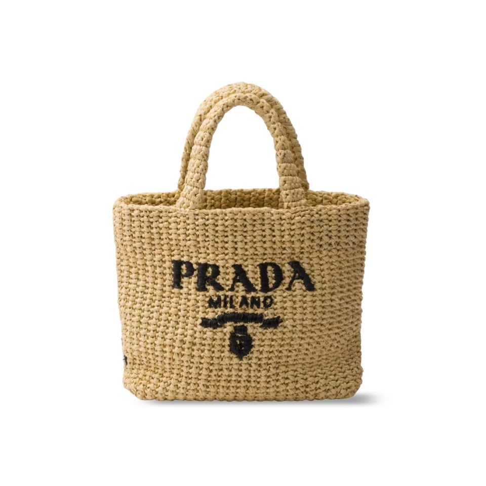 Prada Small Crochet Logo Tote Bag 24cm view 2