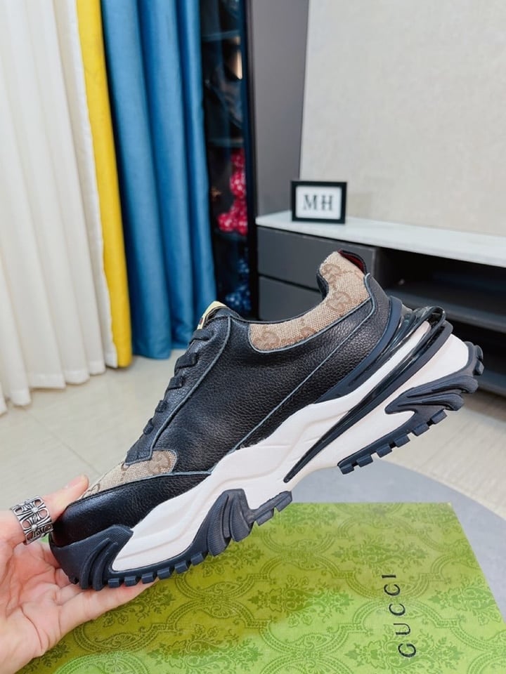 Gucci Gc Rhython Leather Sneaker Black view 6