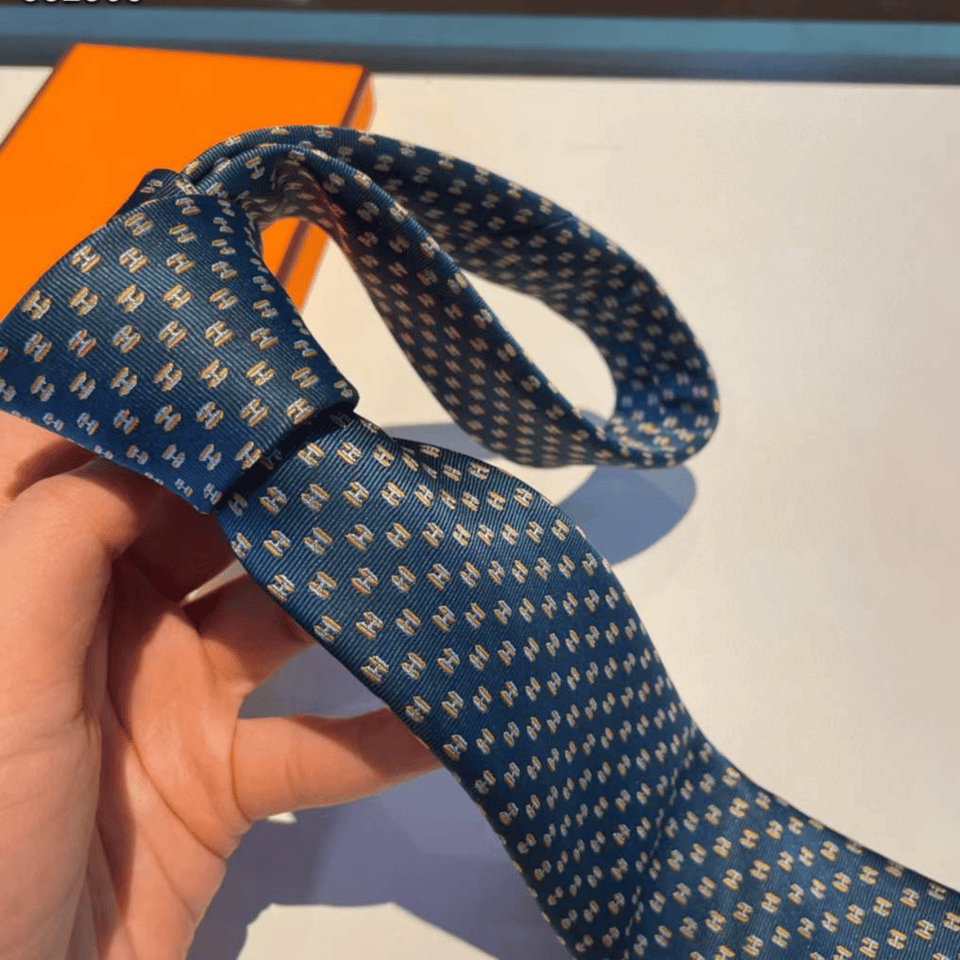 Hermes Mini H Pattern Canvas Tie For Men view 4