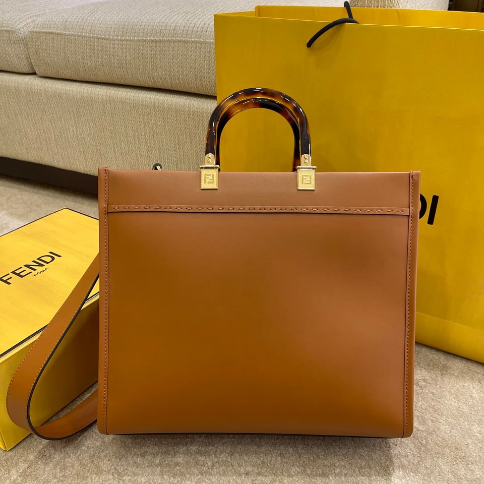 Fendi Sunshine Medium Leather Brown Shopper 35Cm view 9