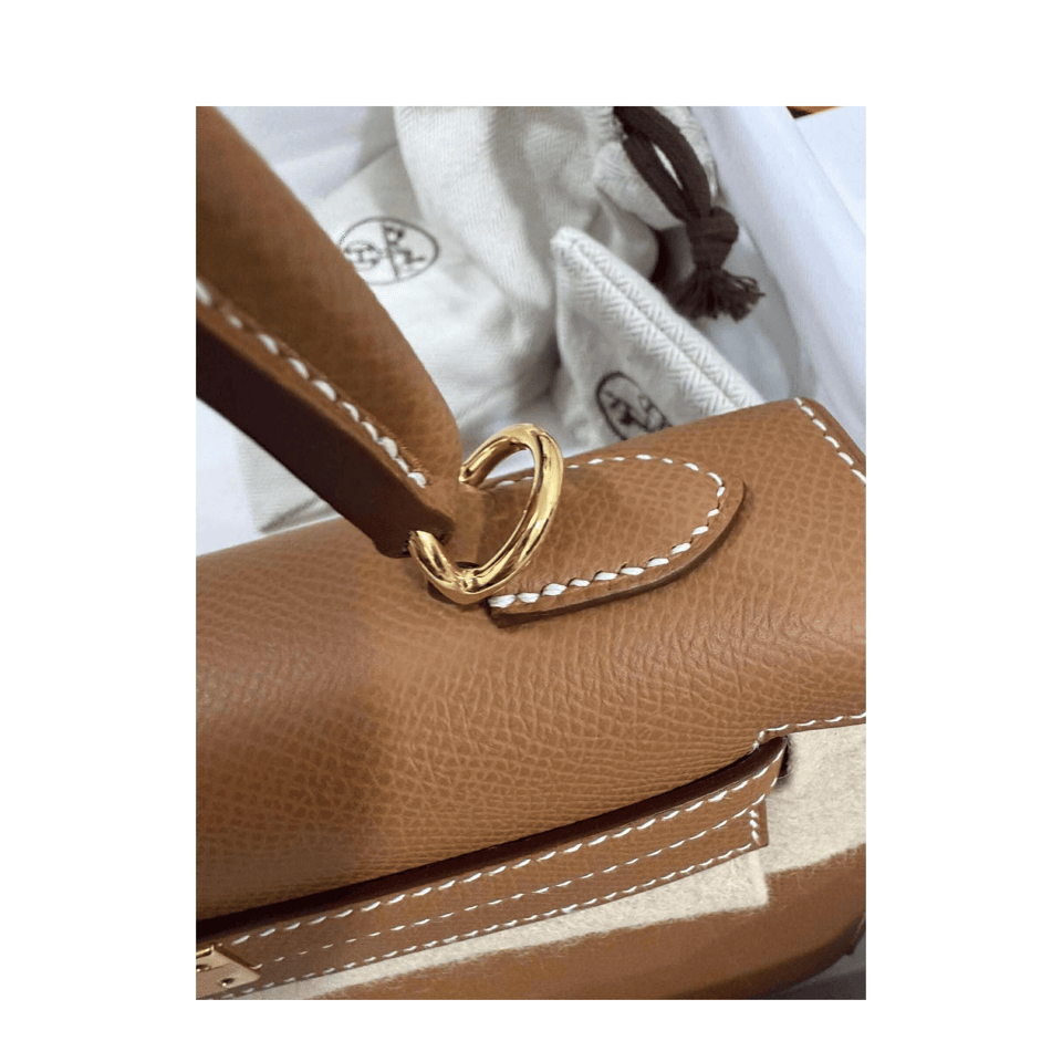 Hermes Kelly 25 Bag In Golden Tan Epsom Leather For Women 25cm/10in view 5