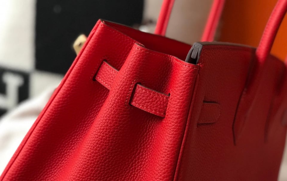 Hermes Birkin 35Cm Red Togo Leather Gold Hardware view 10