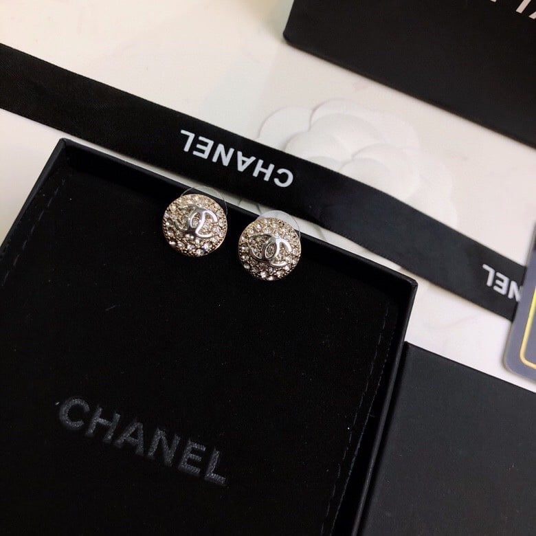 Chanel Button Earrings view 4