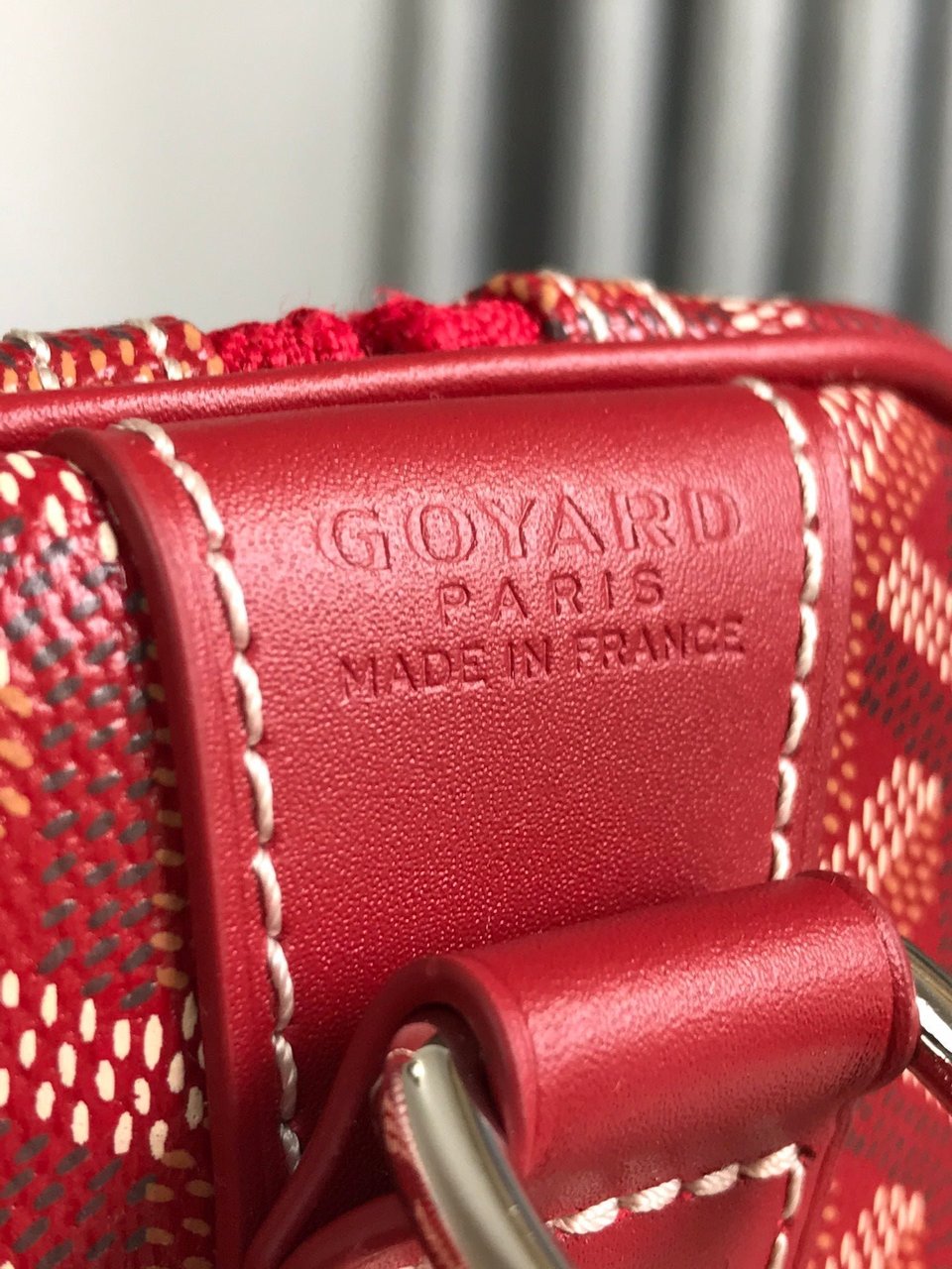 Goyard Boston 50 Bag Cm Red Goyardine Canvas And Calfskin Trim view 8