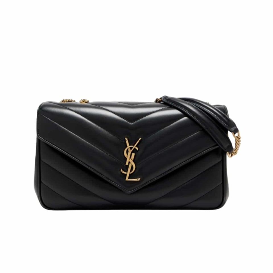 Saint Laurent Loulou Medium Chain Bag Black 29Cm