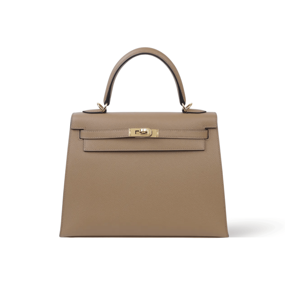 Hermes Kelly 28 Bag In Beige de Weimar Leather For Women 28cm/11in view 2